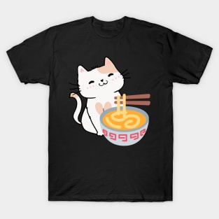 Cute Cat Eating Ramen T-Shirt